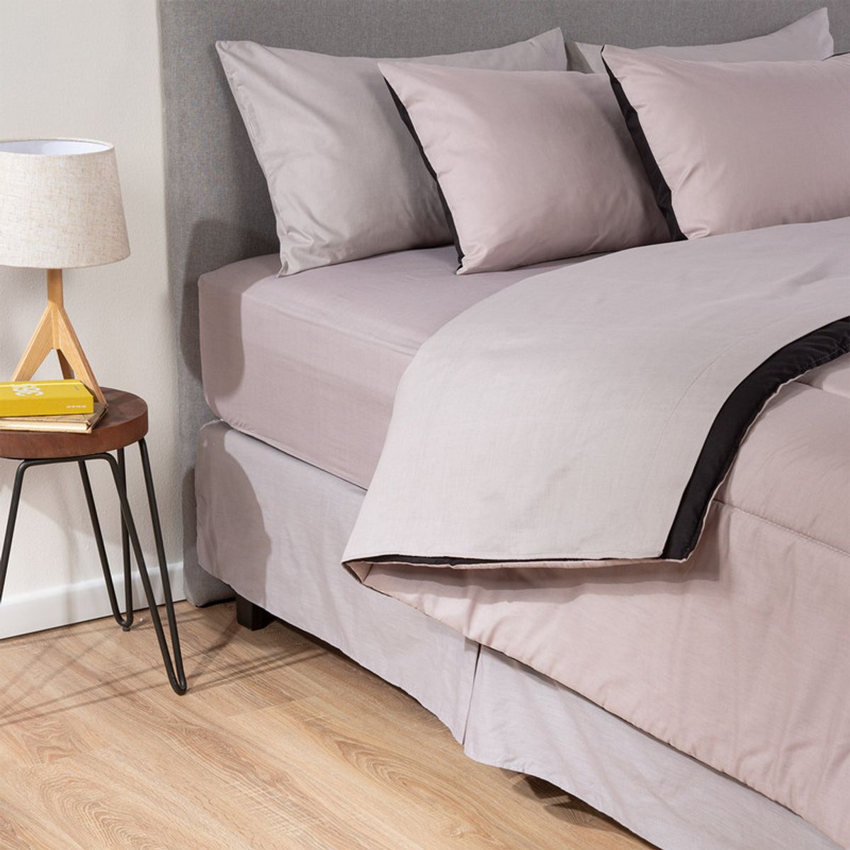 ARTHOME - PLUMON BICOLOR ARTHOME GRIS NEGRO 1.5 PLAZAS