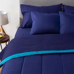 ARTHOME - PLUMON BICOLOR AZUL CELESTE 2 PLAZAS