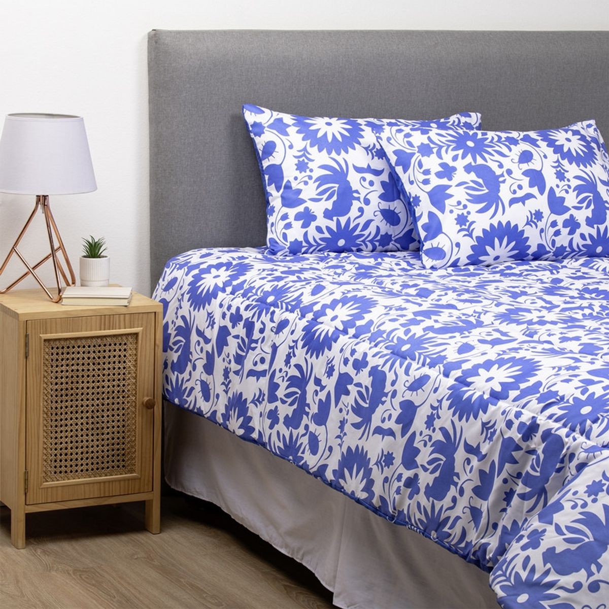 ARTHOME - COMBO 44 PLUMON MEXICO REVERSIBLE AZUL 2 PLAZAS