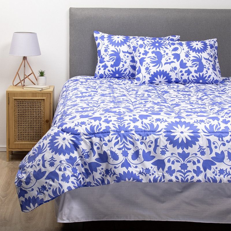ARTHOME - COMBO 31 PLUMON MEXICO REVERSIBLE AZUL 1.5 PLAZAS
