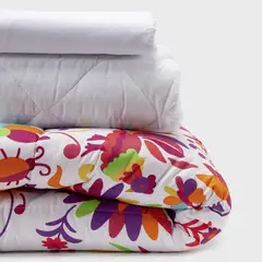 ARTHOME - COMBO 5 PLUMON MEXICO REVERSIBLE ROJO 1.5 PLAZAS