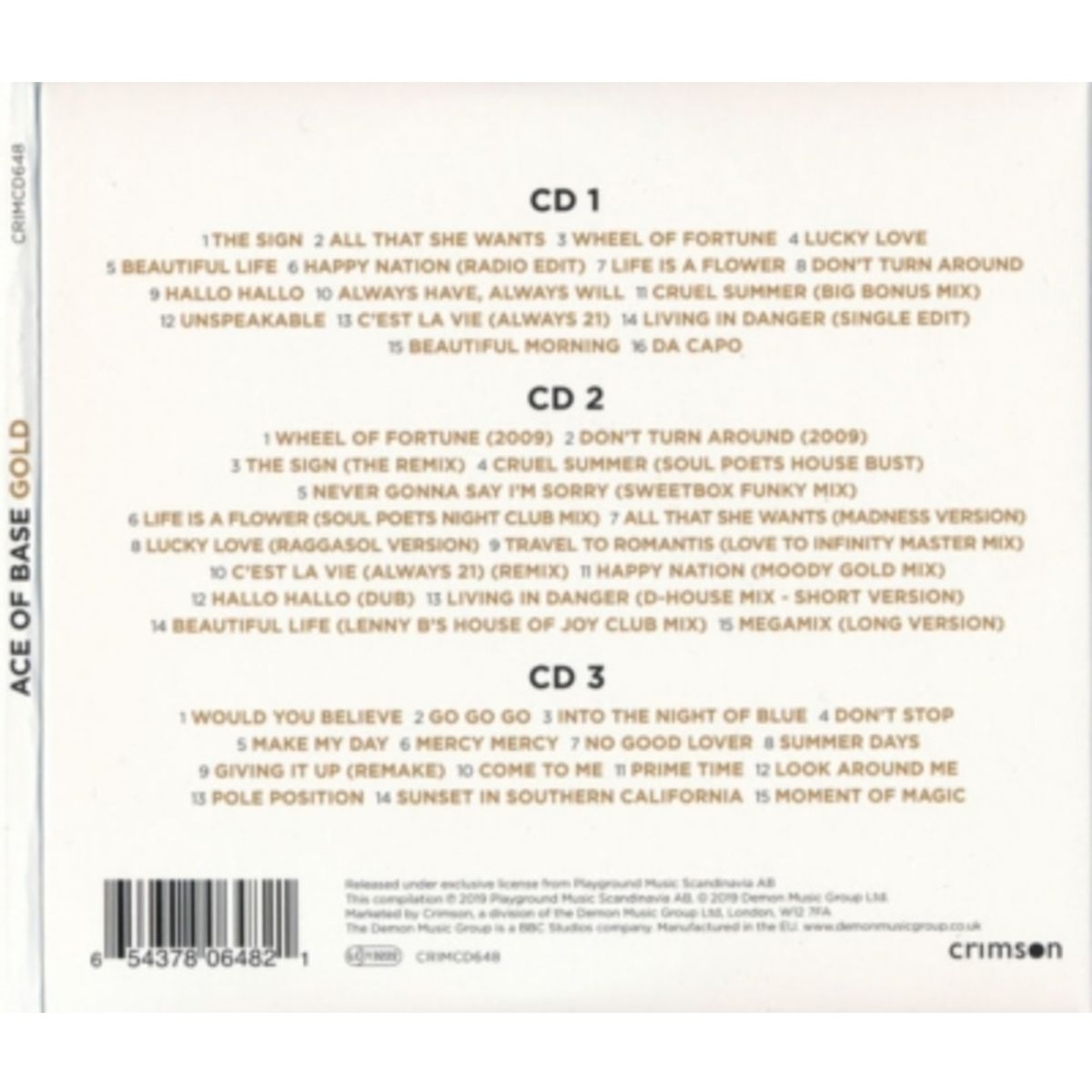 HITWAY MUSIC - ACE OF BASE - GOLD (3CD) - CD HITWAY MUSIC