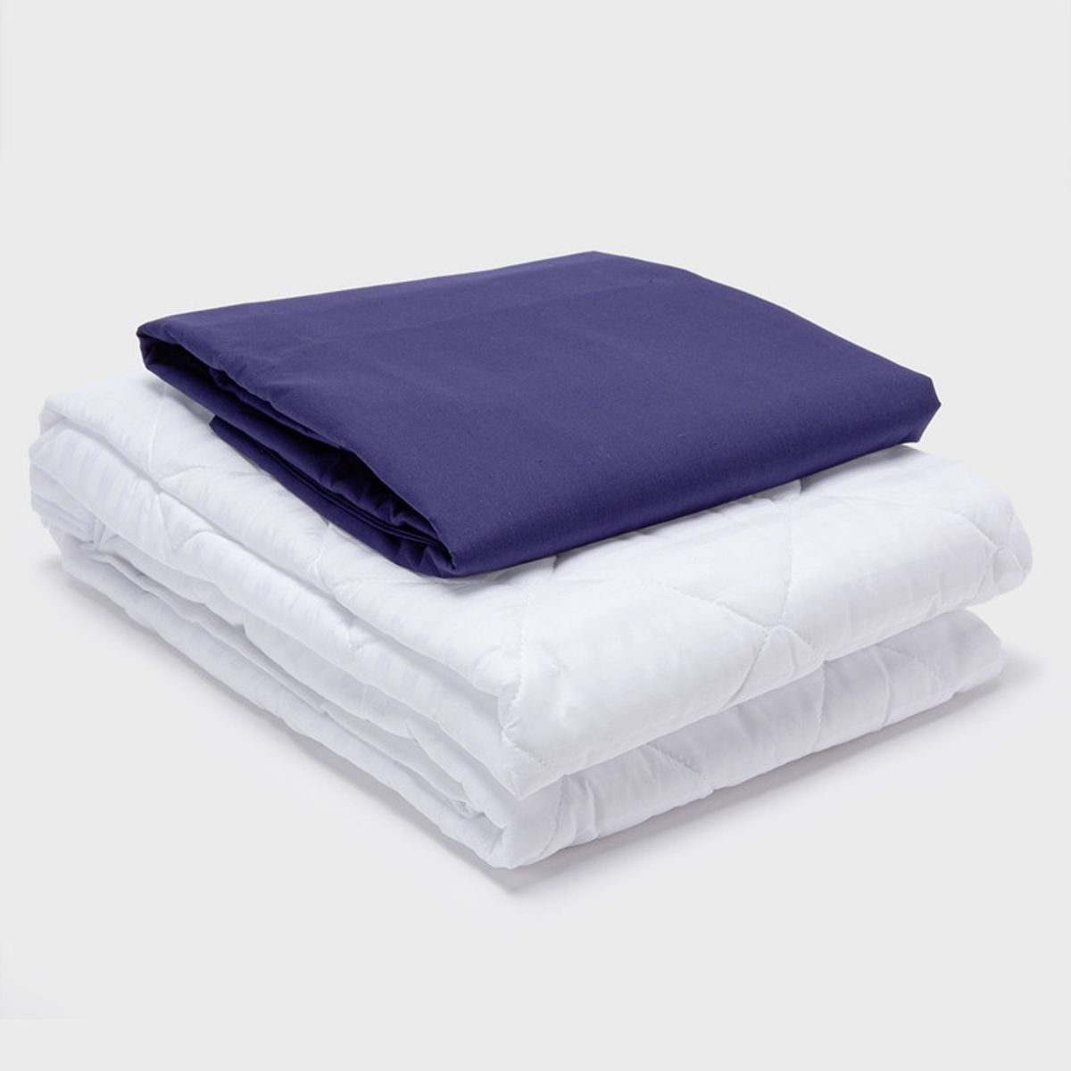 ARTHOME - COMBO SABANA AZUL + CUBRECOLCHON 1,5 PLAZAS