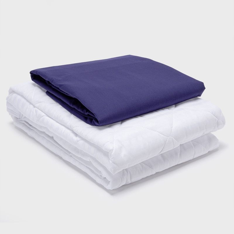 ARTHOME - COMBO SABANA AZUL + CUBRECOLCHON 2 PLAZAS