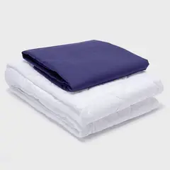 ARTHOME - COMBO SABANA AZUL CUBRECOLCHON KING