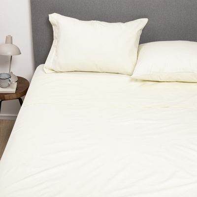 Imagen 2 del producto COMBO SABANA BEIGE + CUBRECOLCHON 1,5 PLAZAS