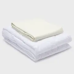 ARTHOME - COMBO SABANA BEIGE + CUBRECOLCHON 2 PLAZAS