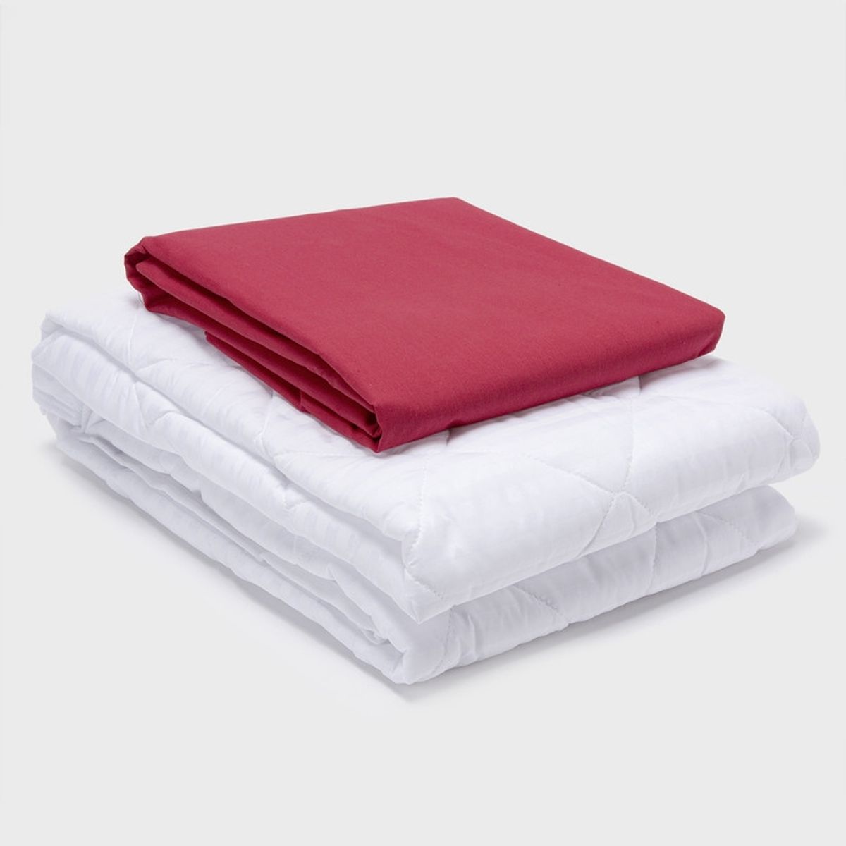 ARTHOME - COMBO SABANA ROJA + CUBRECOLCHON 2 PLAZAS