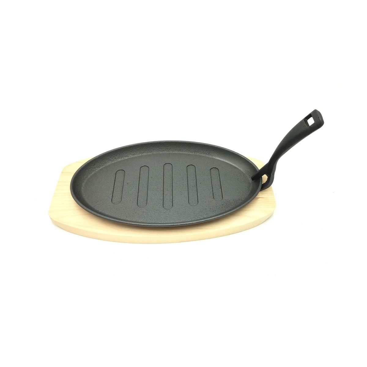 BOLTON - Plato Bolton de Fierro Fundido Oval Base de Madera 27 cm