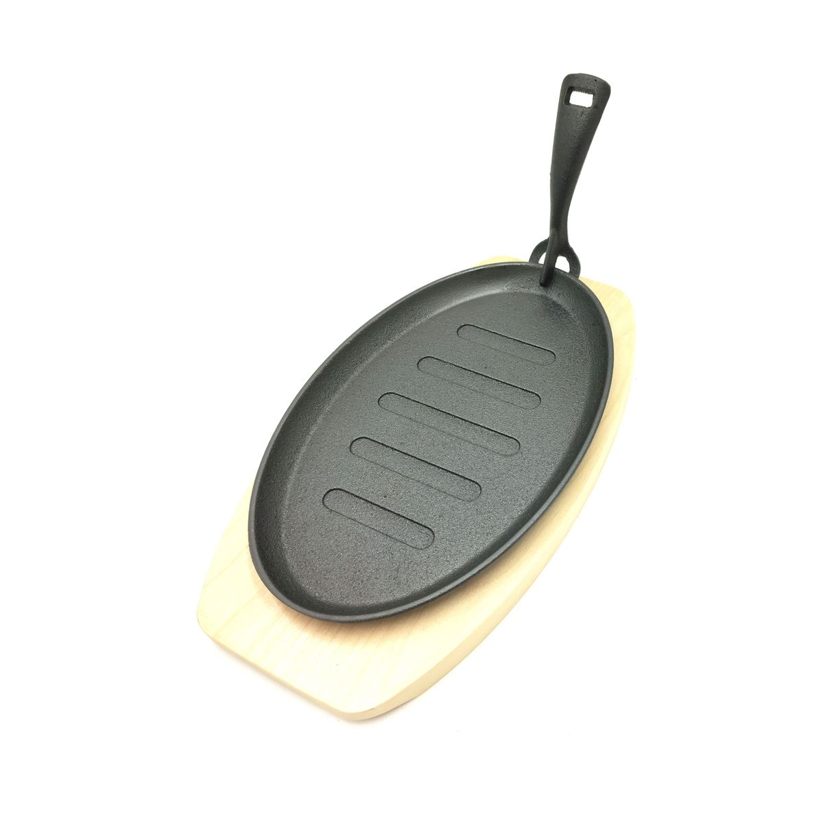 BOLTON - Plato Bolton de Fierro Fundido Oval Base de Madera 27 cm