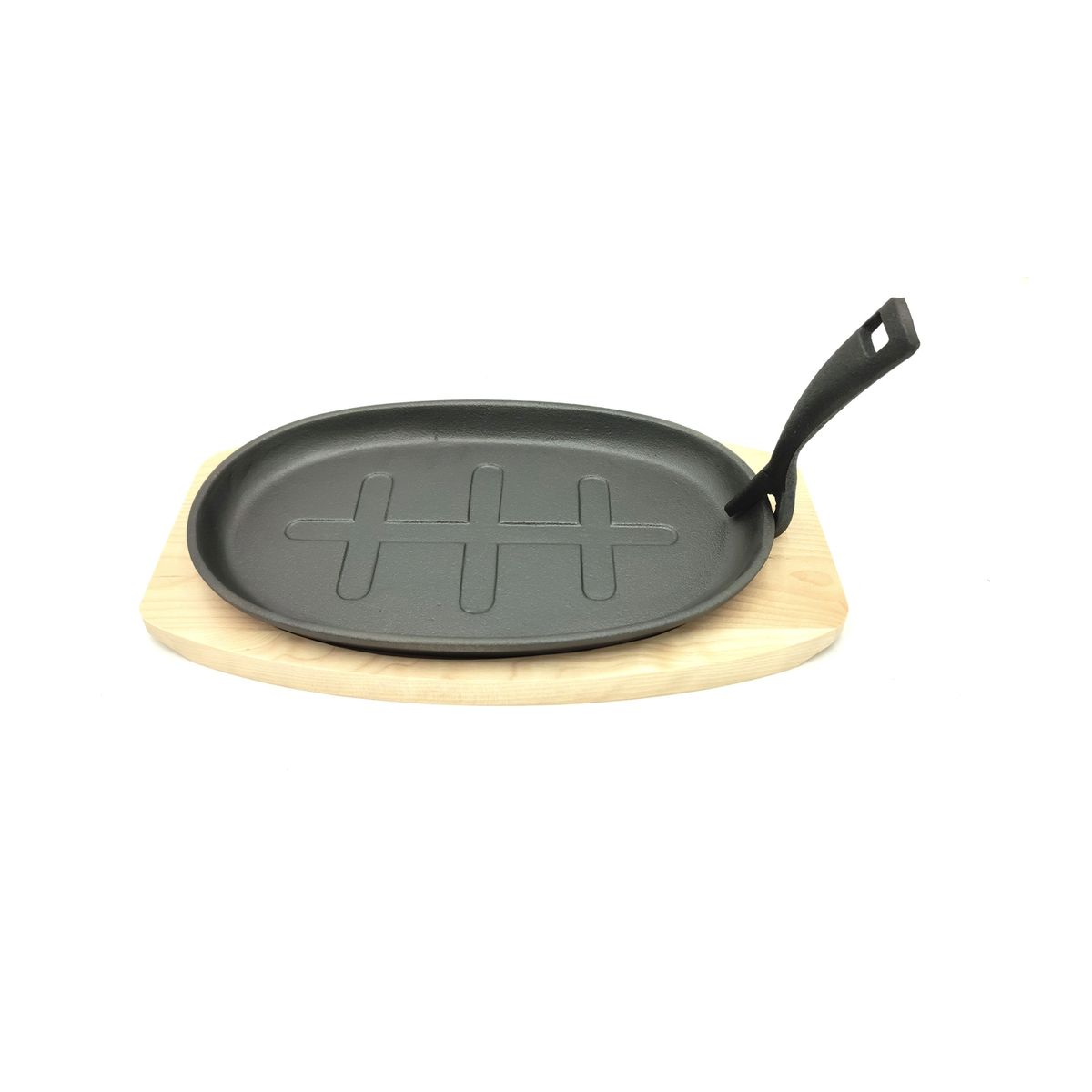 BOLTON - Plato Bolton de Fierro Fundido Oval Base de Madera 28 cm