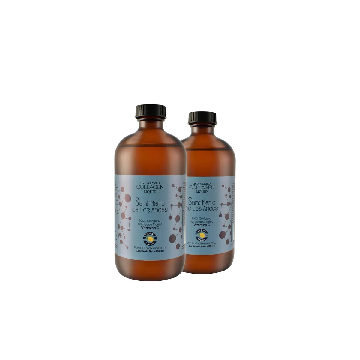 SAINT MARIE DE LOS ANDES - 2 COLAGENO HIDROLIZADO LIQUIDO MARINO  VIT C LIMON