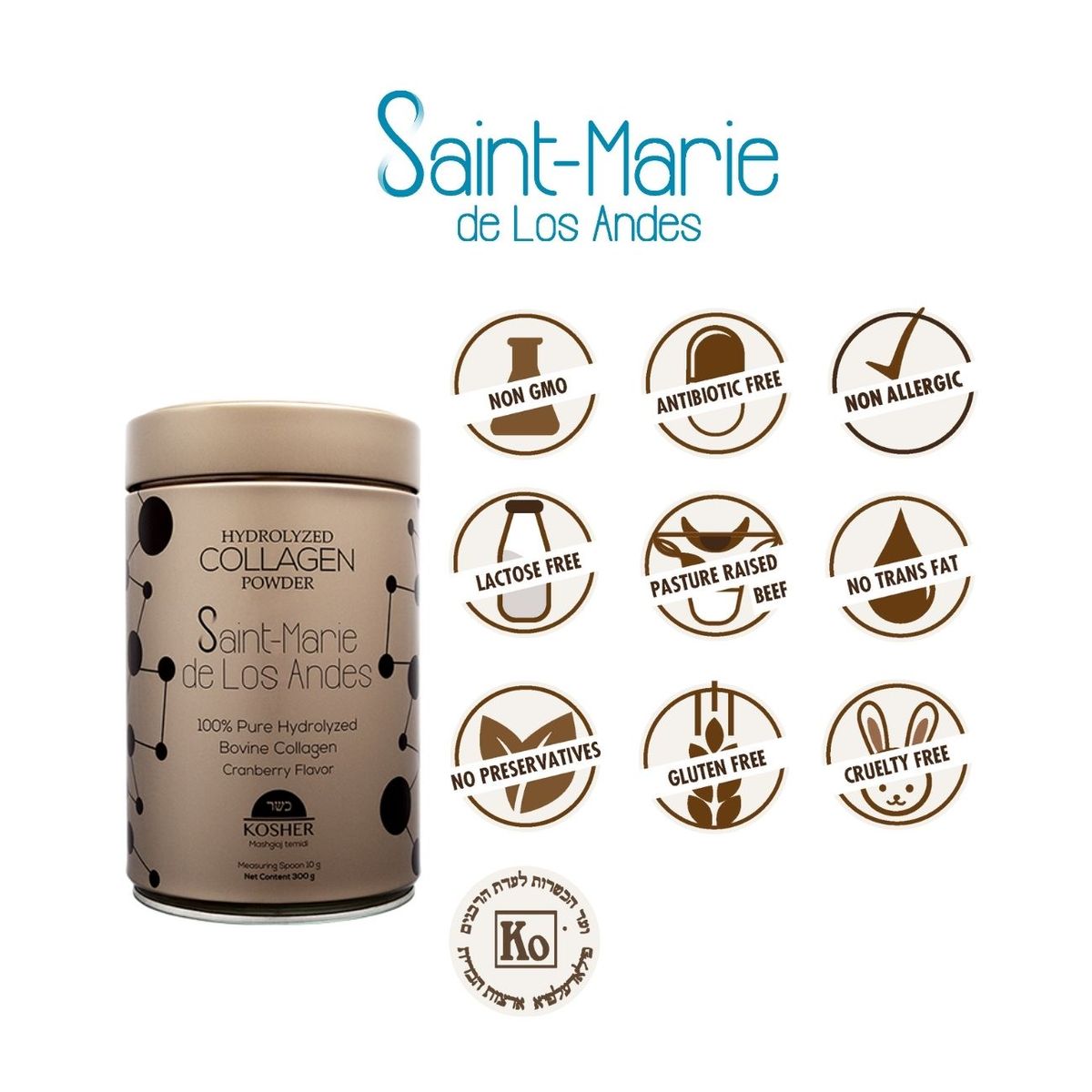 SAINT MARIE DE LOS ANDES - 3 COLAGENO HIDROLIZADO BOVINO KOSHER