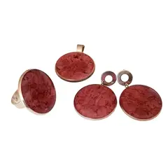 CATHALIFAUDJOYAS - Conjunto tres piezas corcho resina