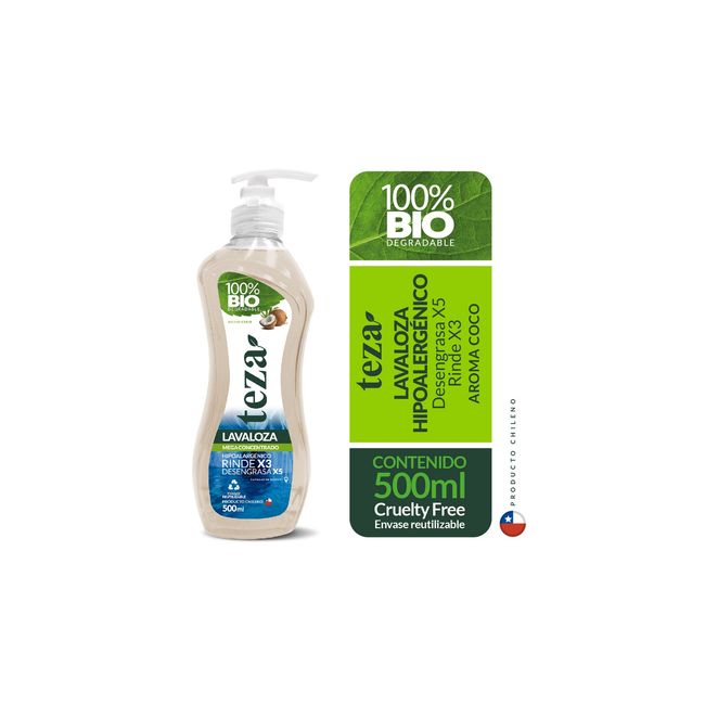 TEZA - Lavalozas Mega Concentrado 5x biodegradable 500cc Coco TEZA
