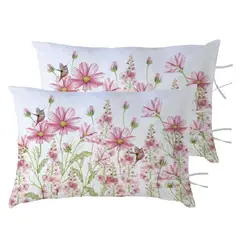 MARGARITA SCHEEL BY CASA ALVARINHO - PACK 2 FUNDAS ALMOHADA JARDÍN PRIMAVERAL ROSA 50X70