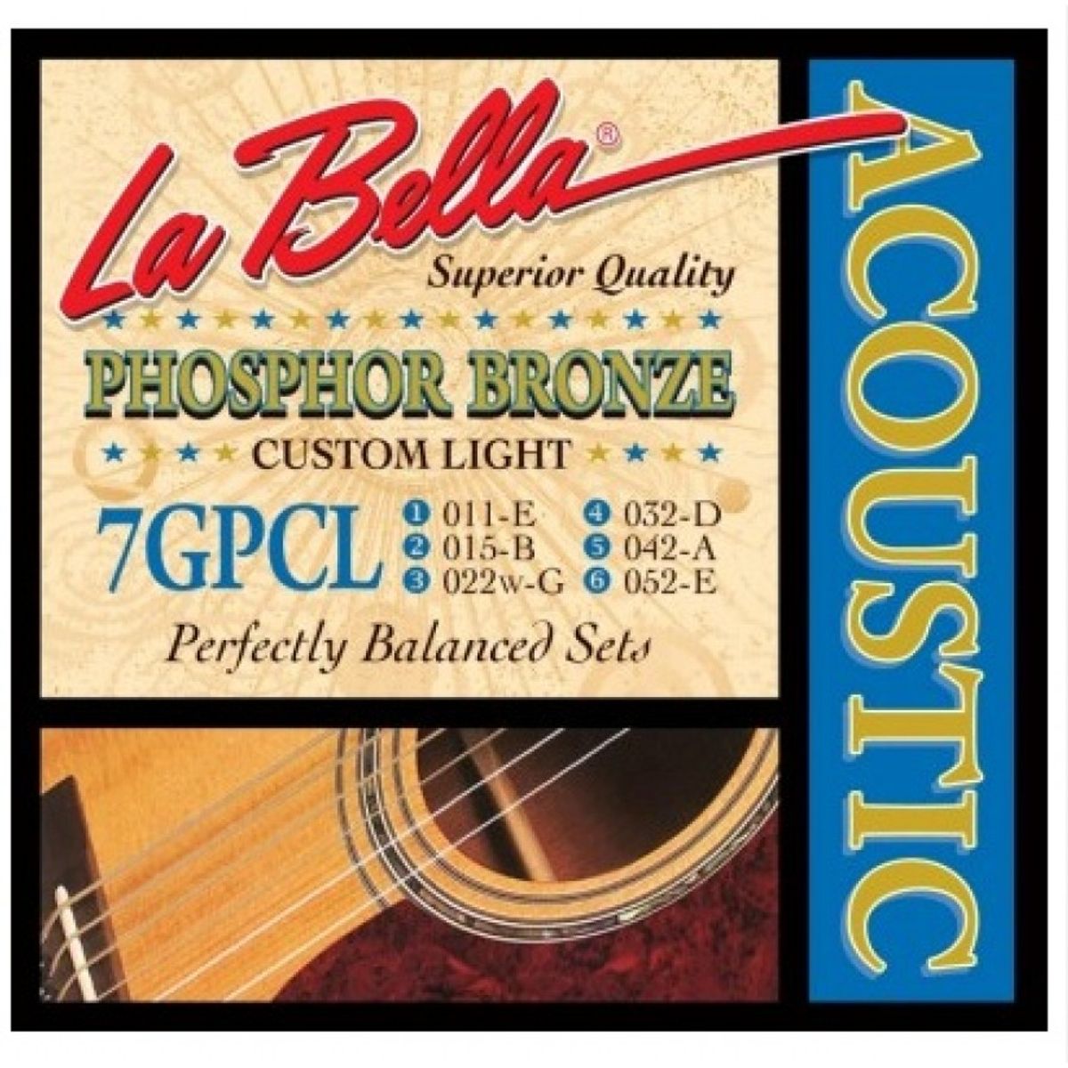 LA BELLA - Set guitarra electroacústica 7GPCL (Phosphorbronce)
