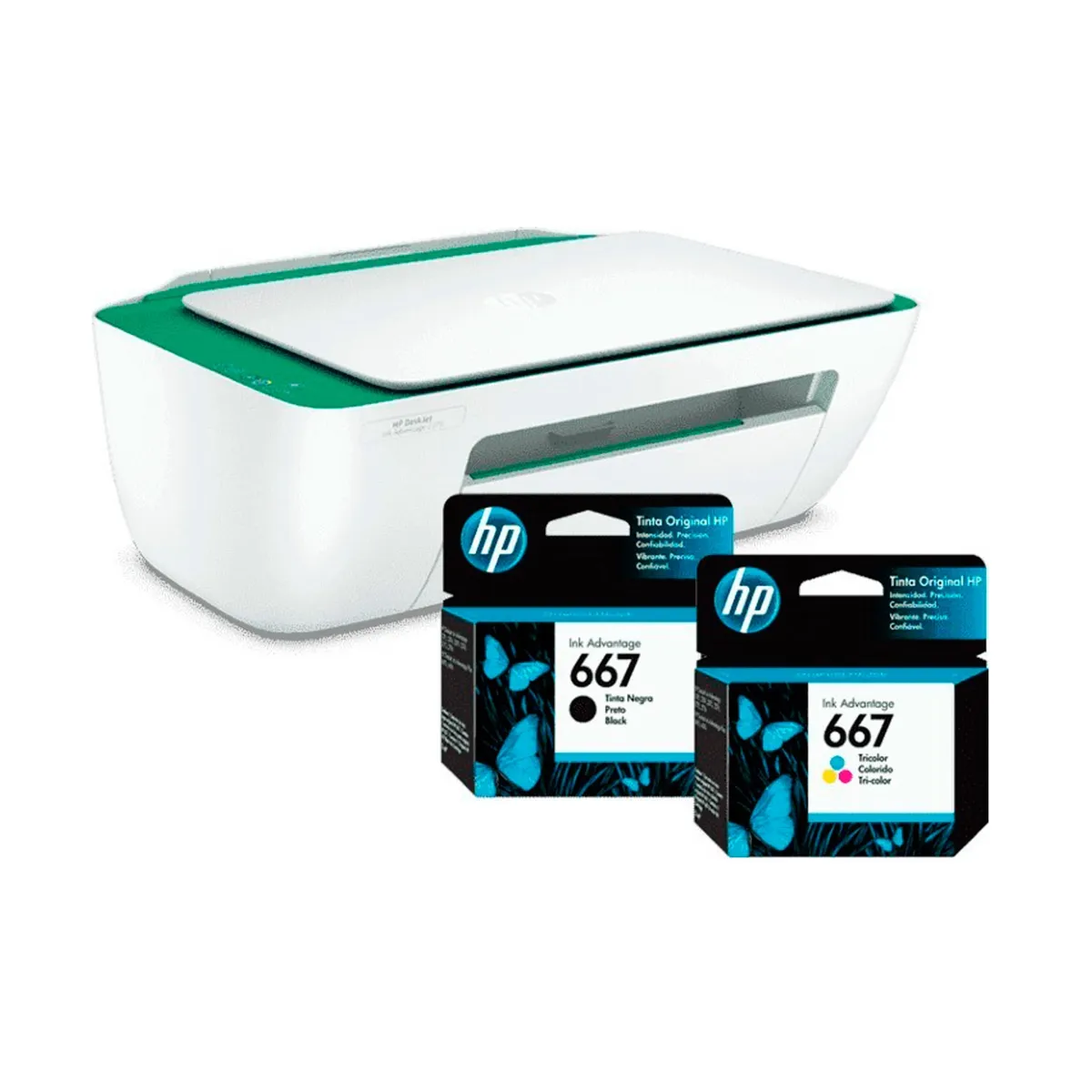 HP - Pack Cartuchos Hp 667 Tri Color + Negro