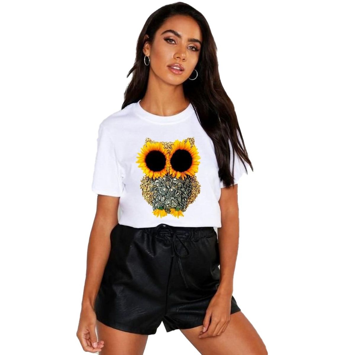 CHATICAS - Polera Dama Estampada 100algodon Buho Girasol