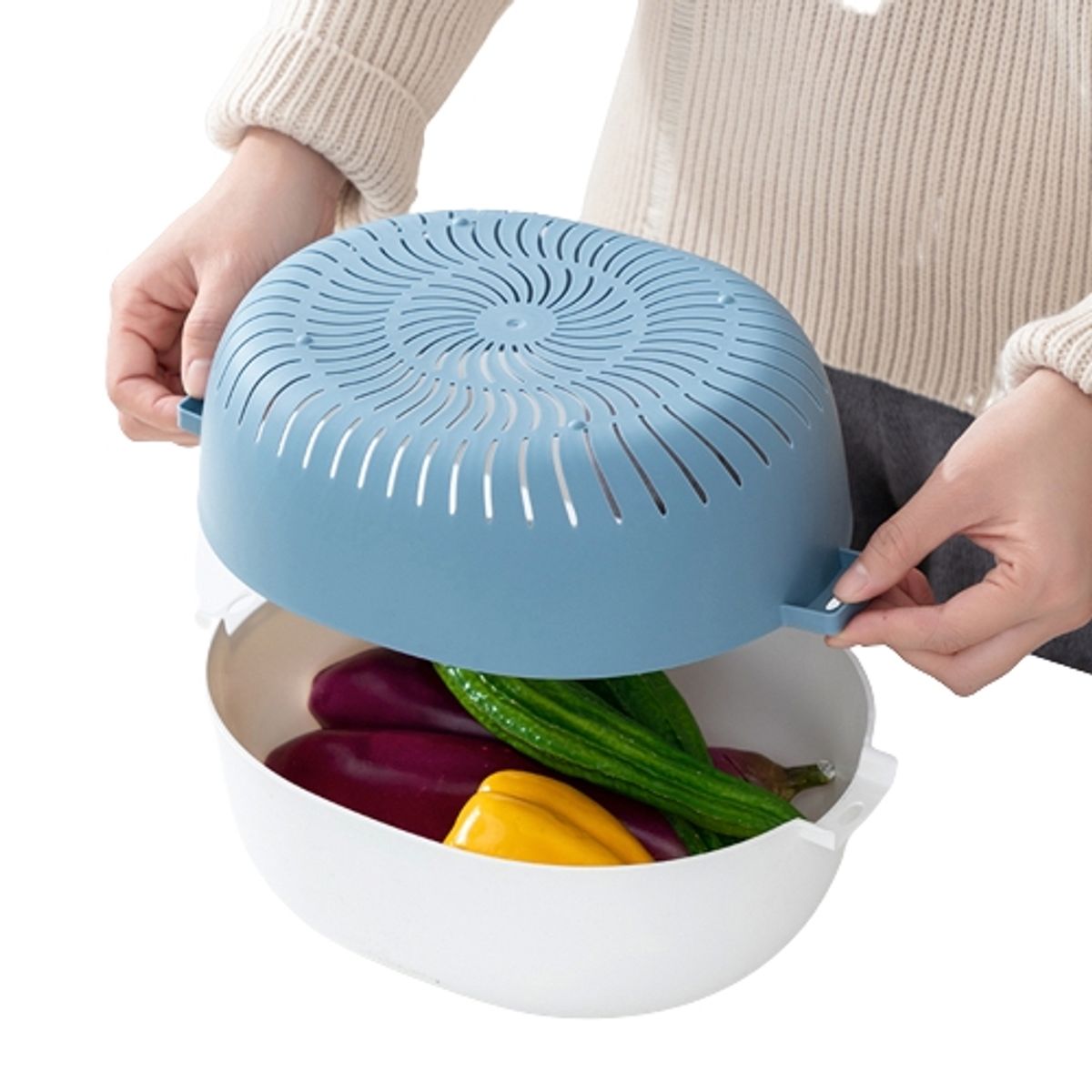 GENERICO - Set Bowl y colador pocillo Color Celeste 7,2 litros 8028.