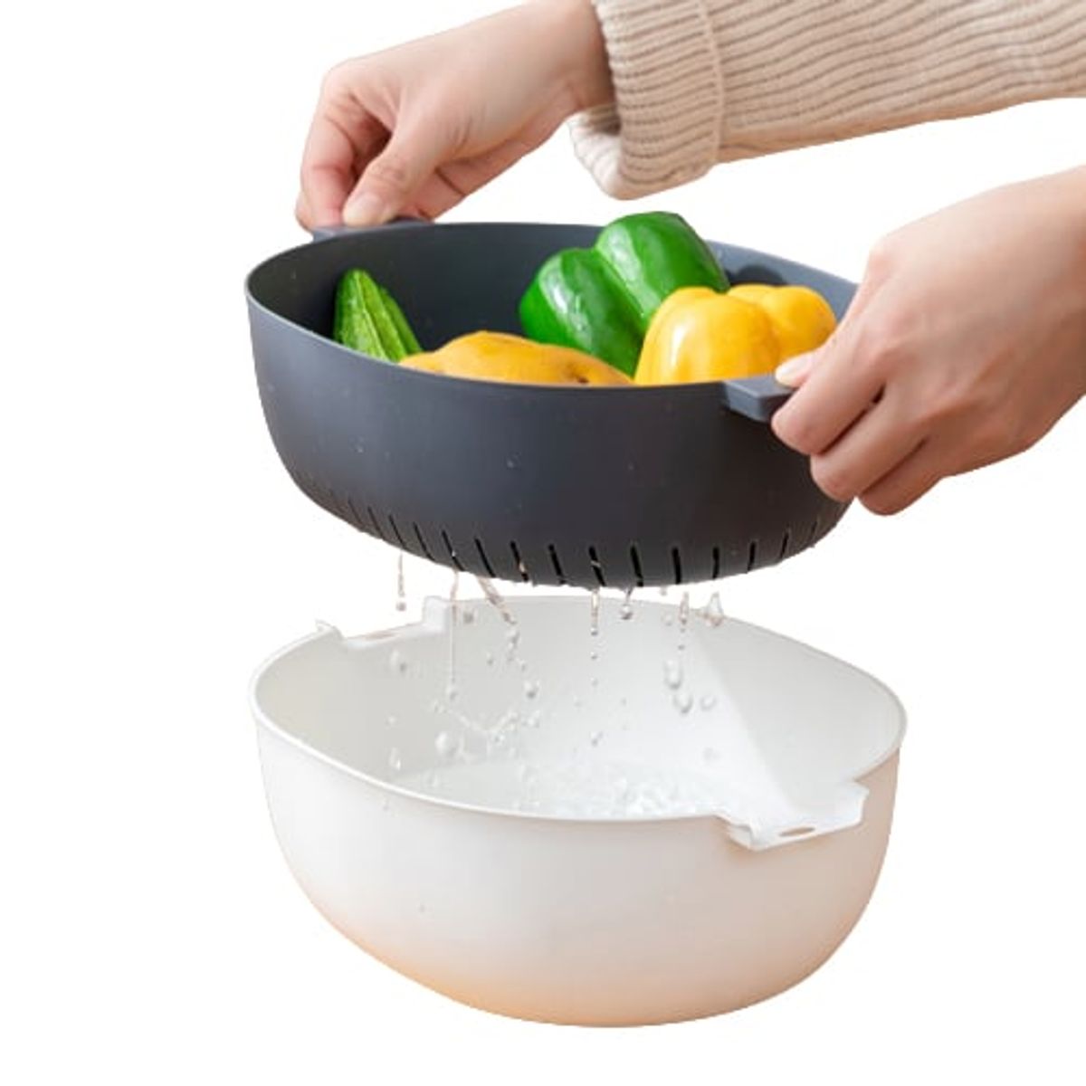 GENERICO - Set Bowl y colador pocillo Color Gris 4,4 Litros 8027