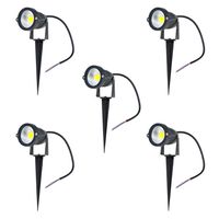 Pack 5 Foco LED Estaca Jardín 5W Frío
