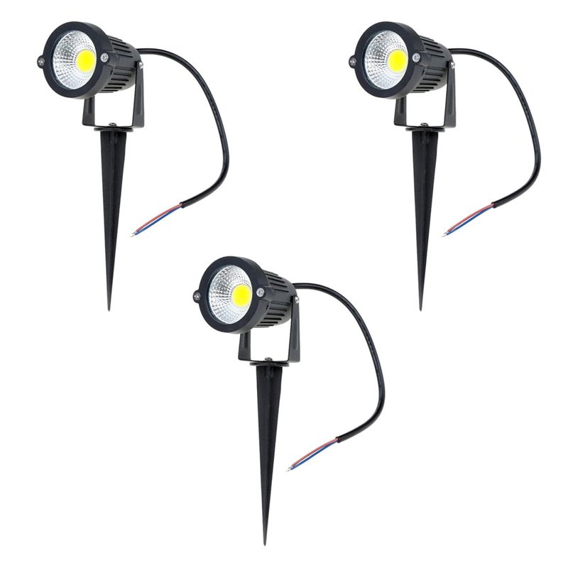 HB LEDS - Pack 3 Foco LED Estaca Jardín 7W Frío