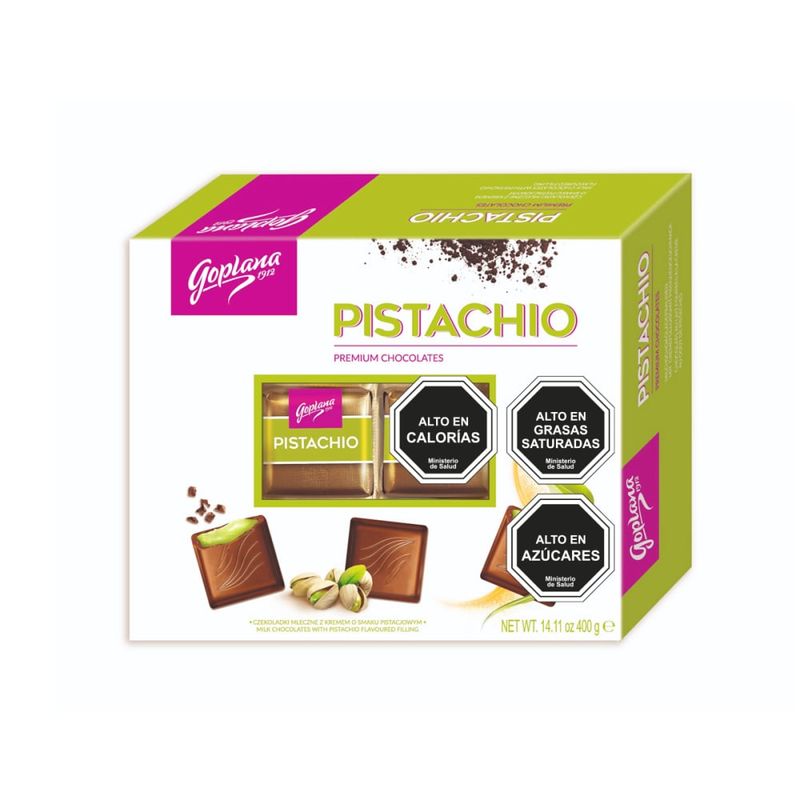 GOPLANA - Estuche De Chocolates Premium 410g Sabor Pistacho
