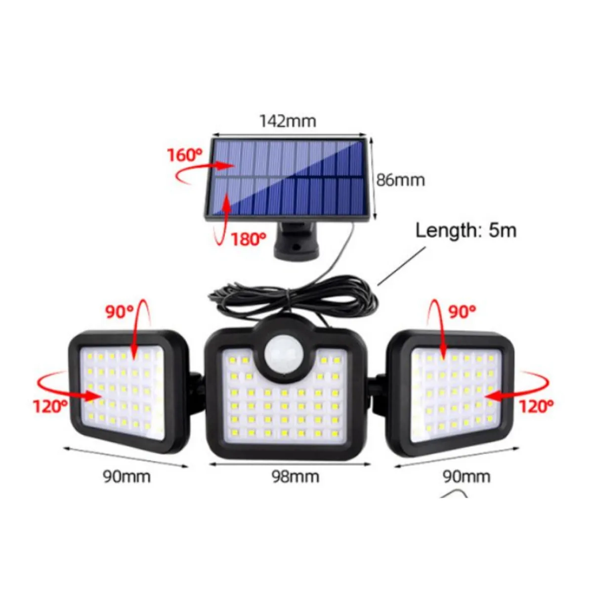 FOCO SOLAR 3 EN 1 CABLE DE 5MTS Y CONTROL REMOTO, marca GENERICO - Foto Principal