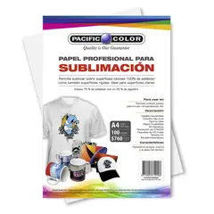 PACIFIC COLOR - 100 Hojas Papel Para Sublimación Profesional 100 Hojas A4
