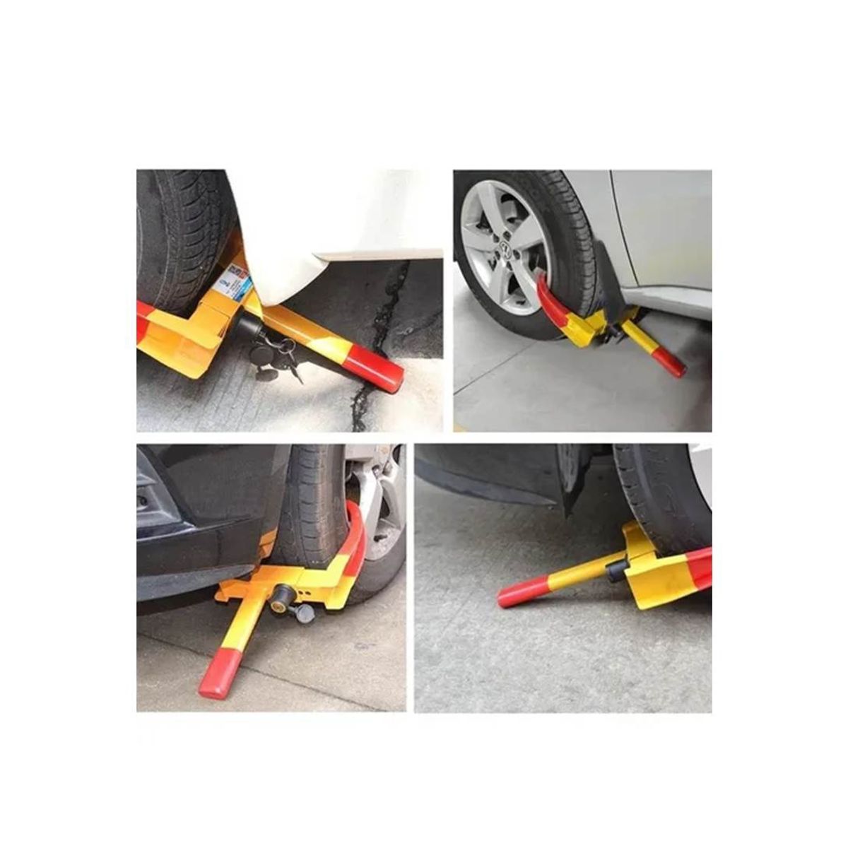 GENERICO - Traba Ruedas Pitbull Grande Antirrobo Auto Ajustable