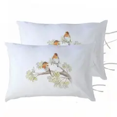 MARGARITA SCHEEL BY CASA ALVARINHO - Pack 2 Fundas Almohada Pajaritos Bambi 50 x 70