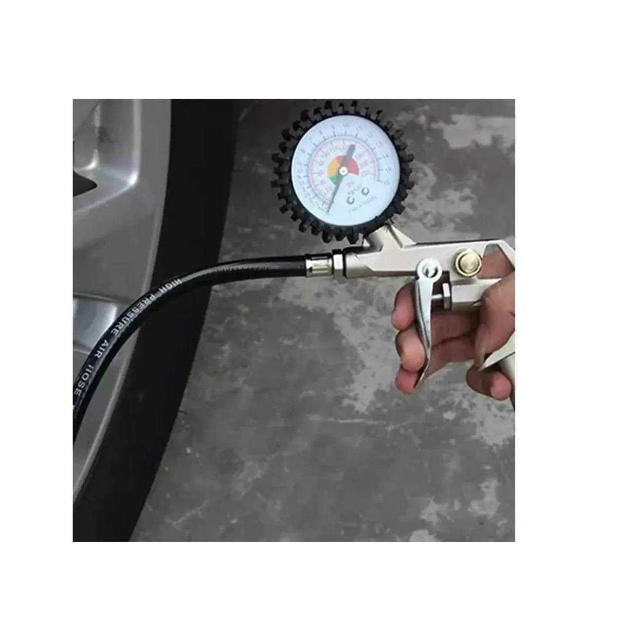 GENERICO - Pistola Para Inflar Y Calibrar Neumaticos Con Manometro