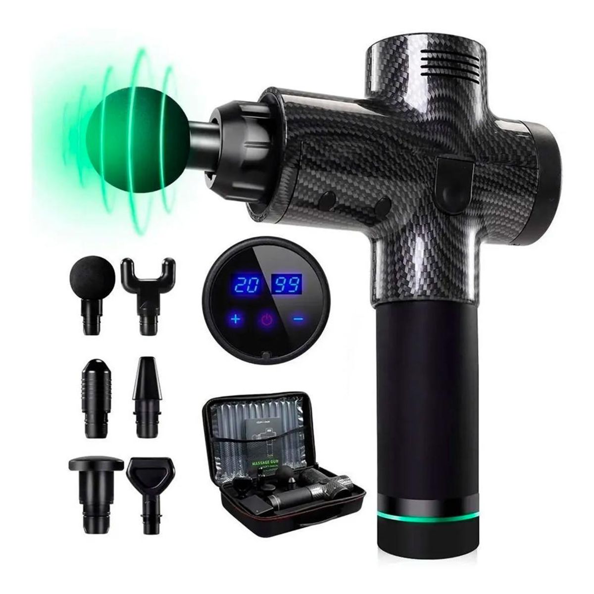 DETODOYMAS - Masajeador Muscular Pistola Masaje Digital Lcd Touch DETODOYMAS