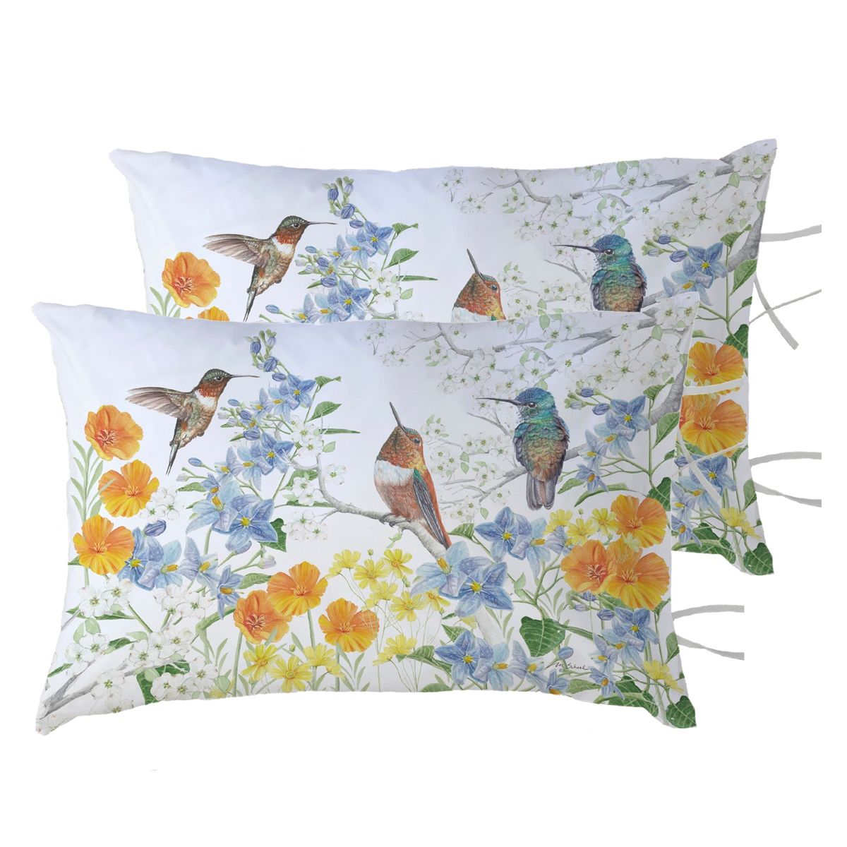 MARGARITA SCHEEL BY CASA ALVARINHO - PACK 2 FUNDAS ALMOHADA PICAFLOR ARCOÍRIS 50X70