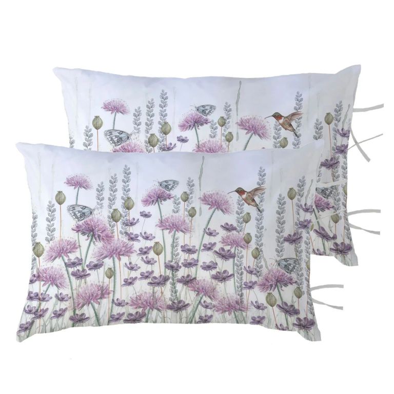 Pack 2 Fundas Almohada Jardin Silvestre Lila 50 x 70