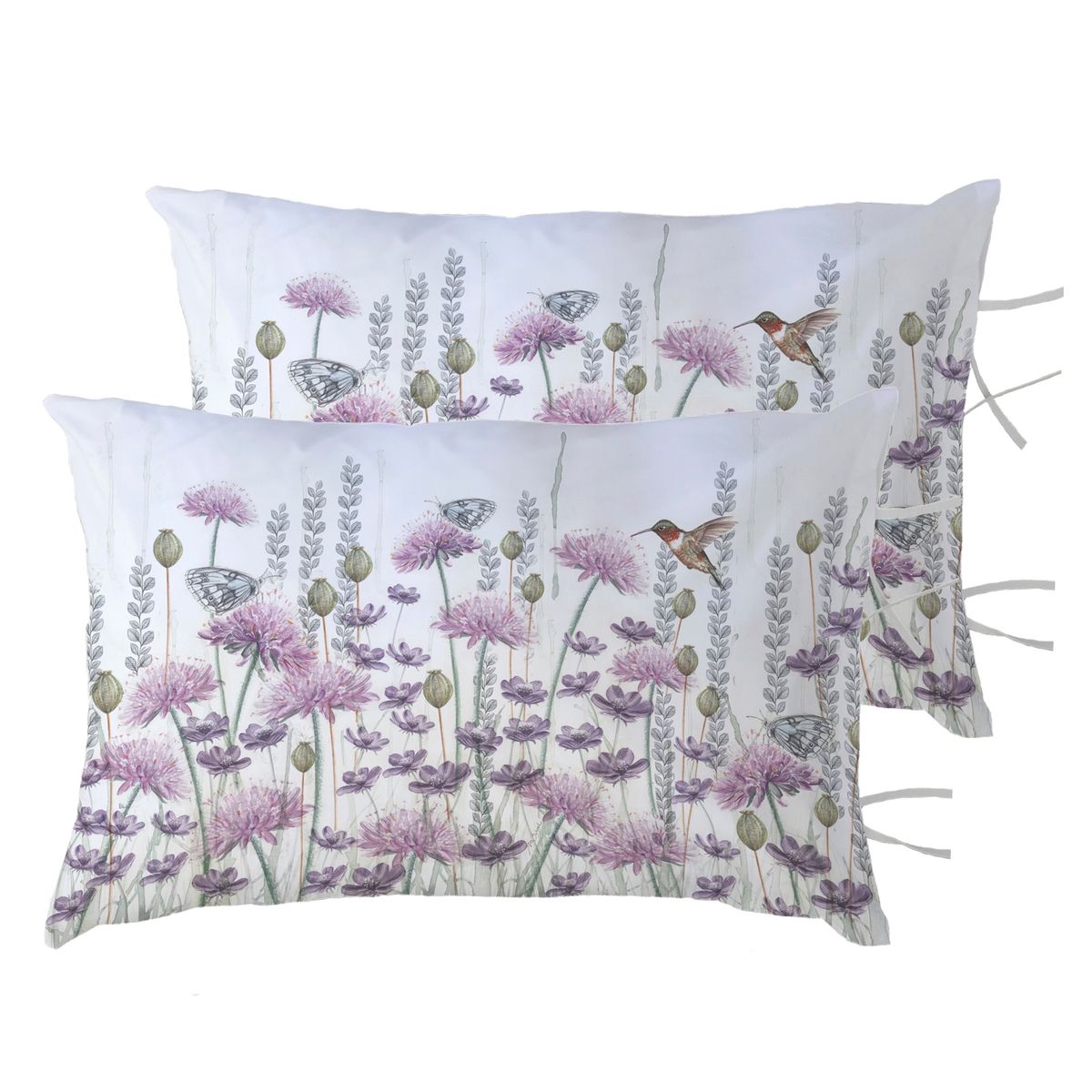 MARGARITA SCHEEL BY CASA ALVARINHO - PACK 2 FUNDAS ALMOHADA JARDÍN SILVESTRE LILA 50X70