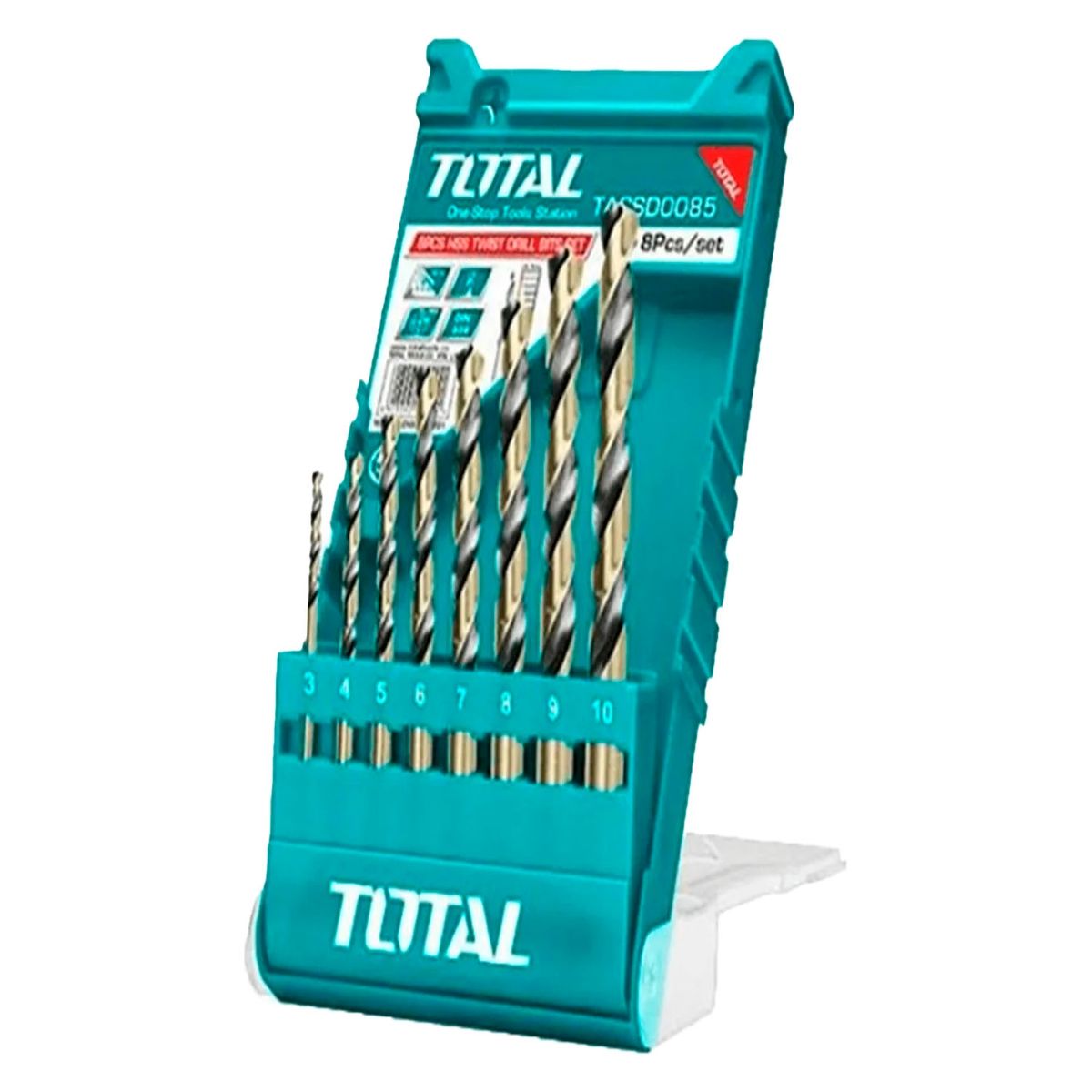 TOTAL TOOLS - Set Juego Brocas Para Metal 8 Piezas