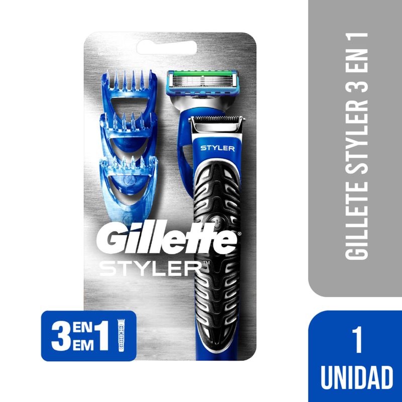 GILLETTE - Afeitadora Gillete Styler 3 En 1 + 3 Peines + Repuesto