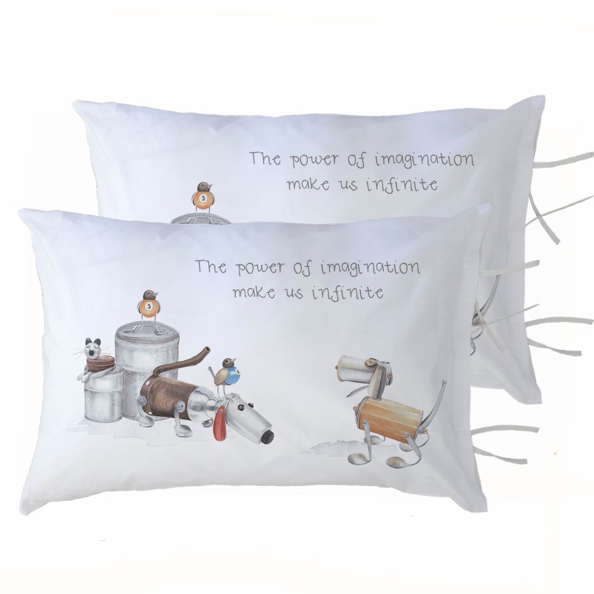 MARGARITA SCHEEL BY CASA ALVARINHO - PACK 2 FUNDAS ALMOHADA ROBOTS 50X70