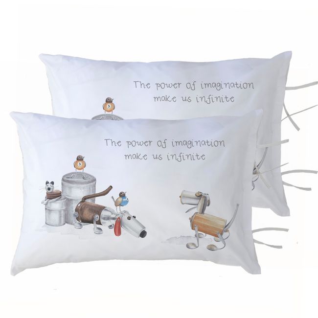 MARGARITA SCHEEL BY CASA ALVARINHO - PACK 2 FUNDAS ALMOHADA ROBOTS 50X70