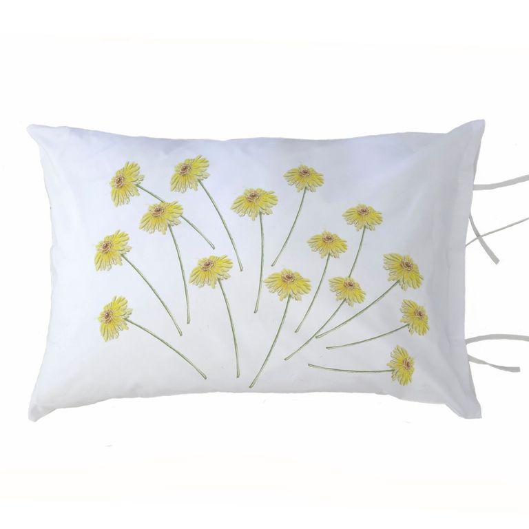 Funda Almohada Florcitas Amarillas 50x70 Pack 2