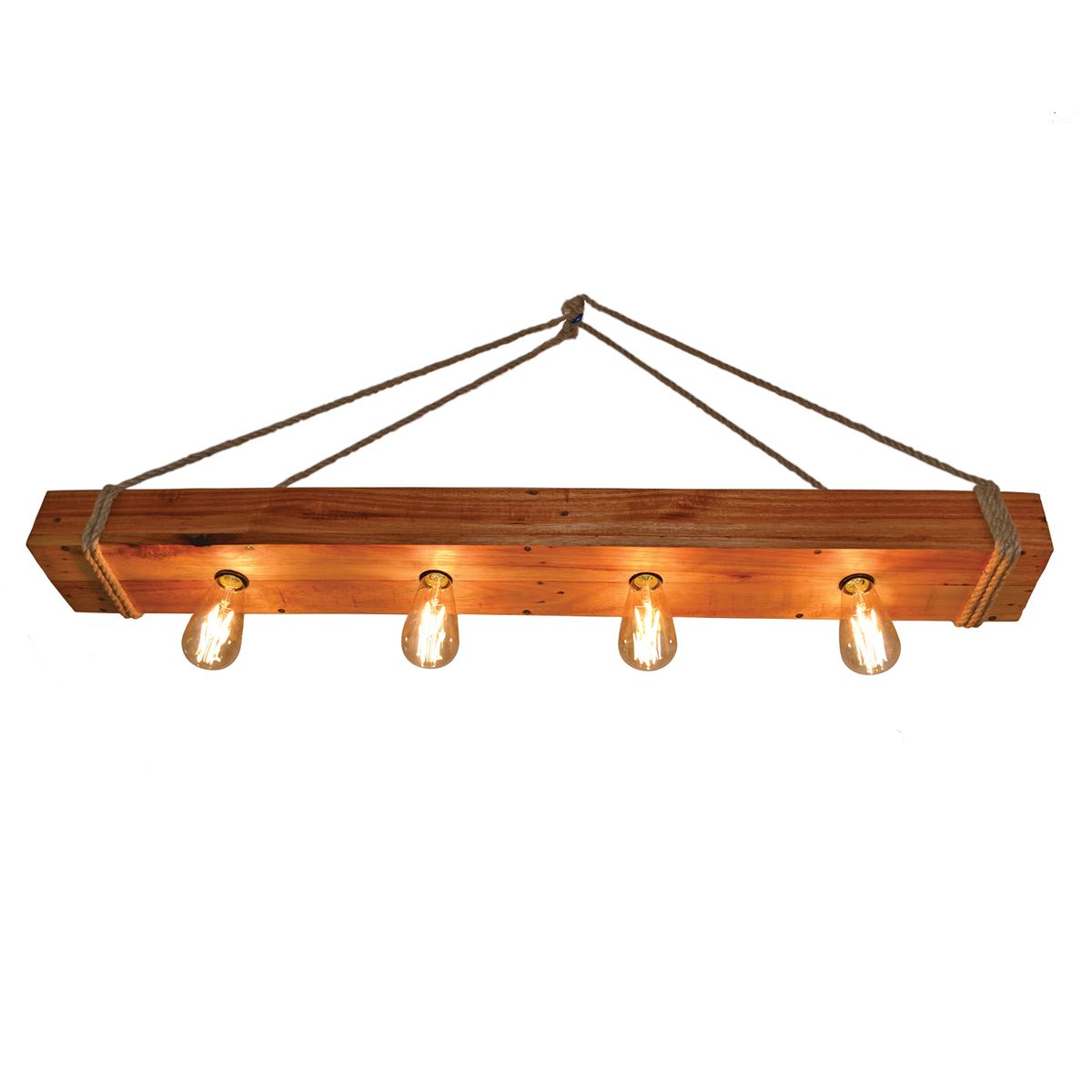 WANT - Lámpara cielo madera robusta 4 ampolletas