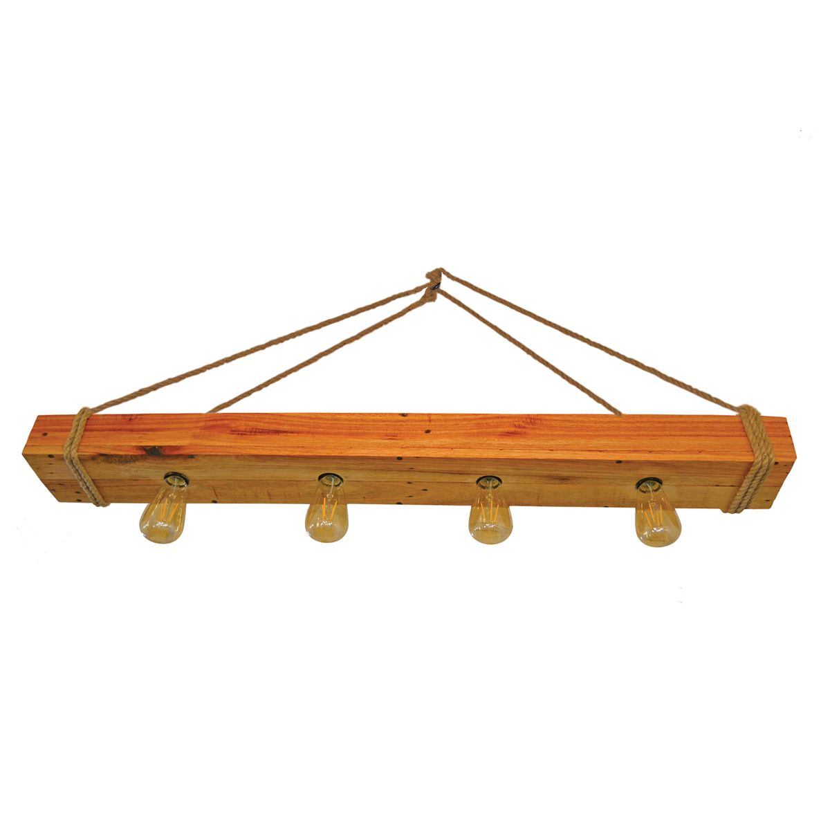 WANT - Lámpara cielo madera robusta 4 ampolletas