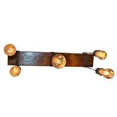 HB LEDS - Lampara cielo 5 luces roble