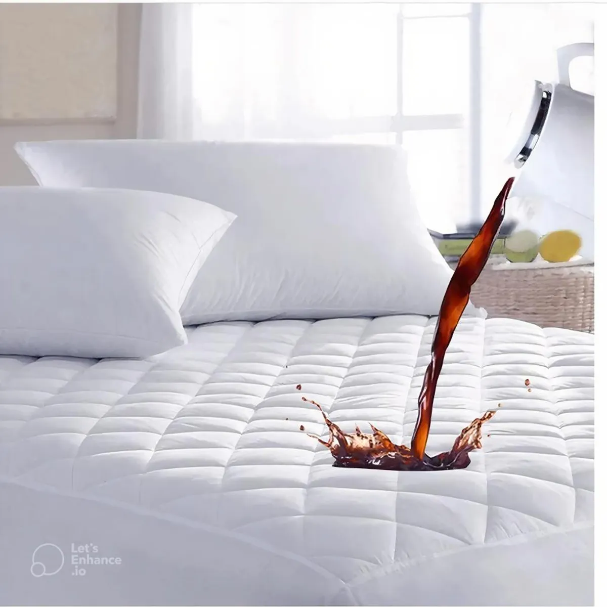 DETODOYMAS - Cubrecolchon Impermeable 2 Plazas Hipoalergénico - Blanco