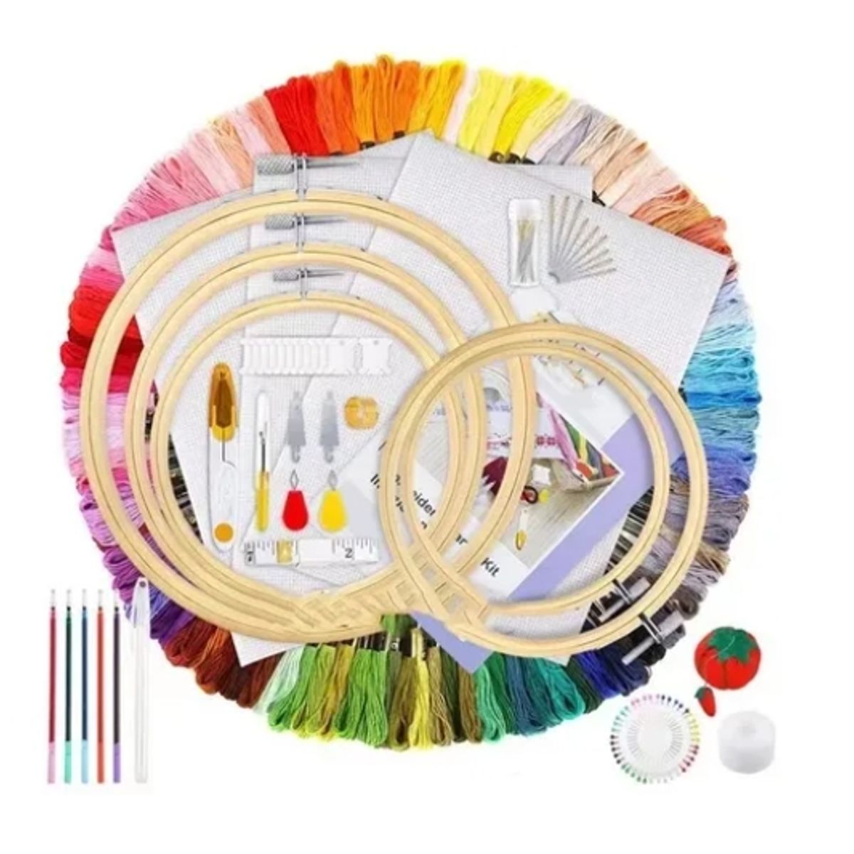 ESHOPANGIE - Set De Agujas Mágica Bordado  Kit De Hilos De Bordar Bambu