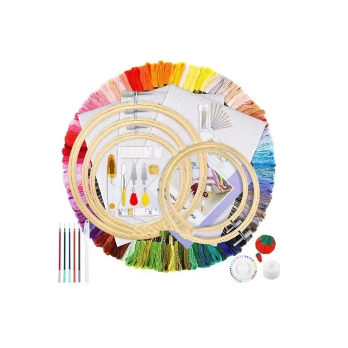 ESHOPANGIE - Set De Agujas Mágica Bordado  Kit De Hilos De Bordar Bambu