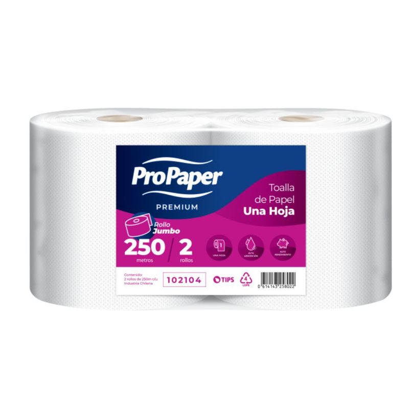 GENERICO - Toalla Nova Industrial 250 mts x 2 Propaper