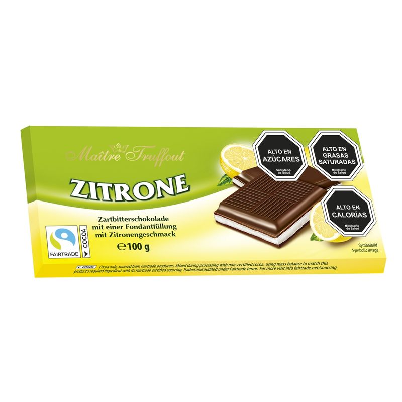MAITRE TRUFFOUT - Tableta bitter Maitre Truffout rellena limón 100g